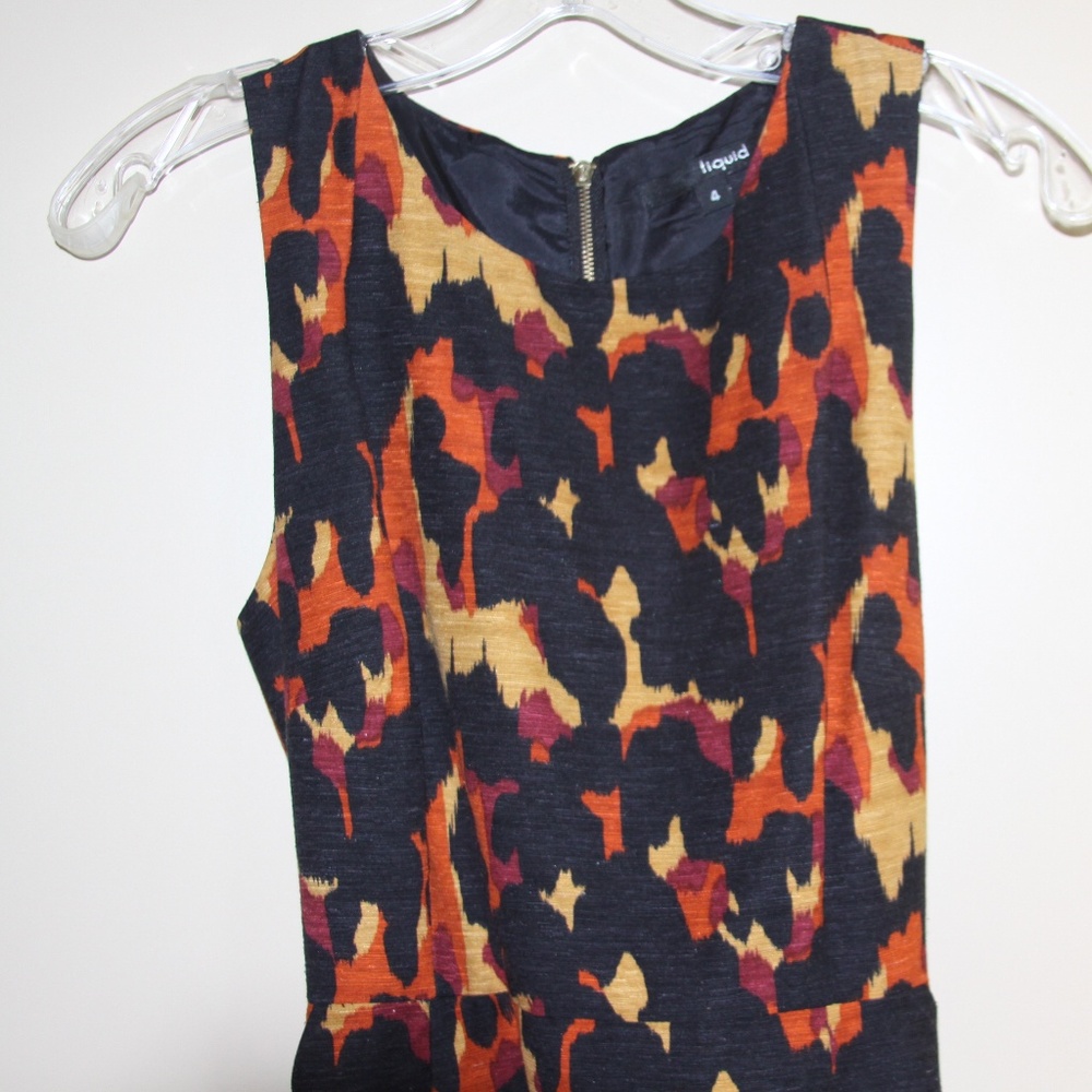 LIQUID  BLACK MULTI COLORED  DRESS SIZE 4